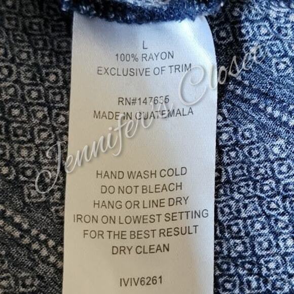 Romeo & Juliet Couture Blue Cold Shoulder Fringe Tassel Tie Boho Top Size L - Picture 11 of 13